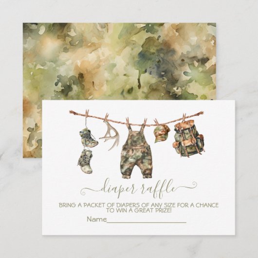 Jacht waslijn Luier Raffle kaart (Voorkant / Achterkant)