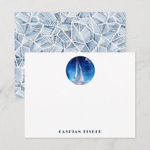 Jacht Waterverf briefpapier Note Kaart Notitiekaartje