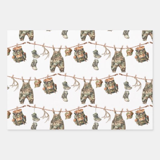 Jacht Wrapping Papier Flat Sheet Set van 3 Inpakpapier Vel (Voorkant)