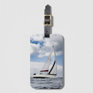 Jacht zeilen in open zee bagagelabel