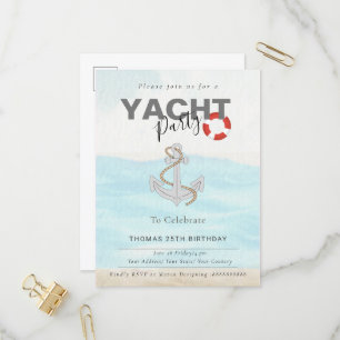 Jachtboot Cruise Verjaardagsfeest Uitnodiging Briefkaart