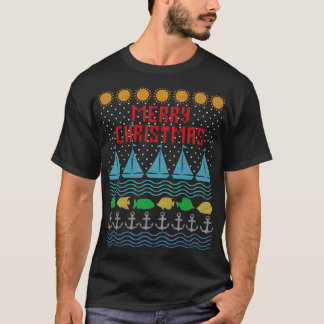 jachten en zeilen met een lelijke kerstfeestelijke t-shirt