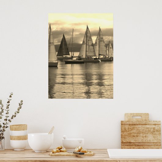 jachten in Rothesay Bay, Schotland. Poster (Keuken)