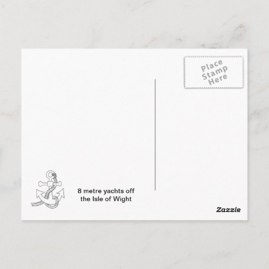 jachten van 8 meter van het eiland Wight Briefkaart (Achterkant)