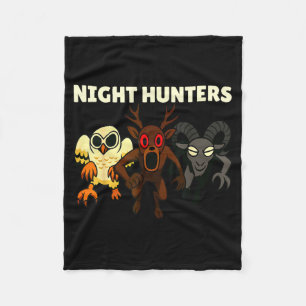 Jachters in de nacht. 99 nachten uil hert ram in d fleece deken