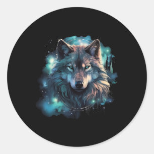 jachtgebied voor grijze wolven ronde sticker