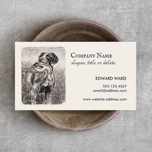Jachthond en fazant visitekaartje