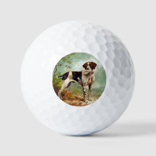 Jachthond met vogel in de mond golfballen