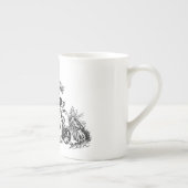 jachthonden mok van beenderporselein (Rechts)