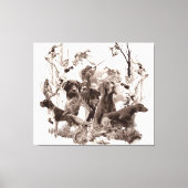 Jachthonden, Pistolen, Jachtseizoen T-Shirt Thro Canvas Afdruk (Voorkant)