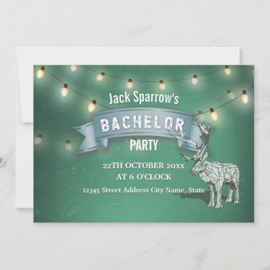 Jachthoorn Jacht Bachelor Feest Verlichtingslint Kaart (Voorkant)