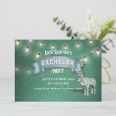 Jachthoorn Jacht Bachelor Feest Verlichtingslint Kaart (Staand voorkant)