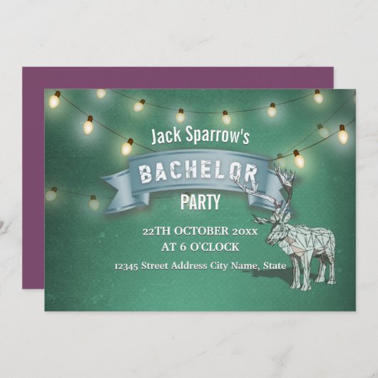 Jachthoorn Jacht Bachelor Feest Verlichtingslint Kaart (Voorkant / Achterkant)
