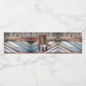 jachthout Cowboy Boots Western land Weddenschap Waterfles Etiket (Enkel label)