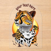 jachtluipaard acryl uitnodigingen (Voorkant)