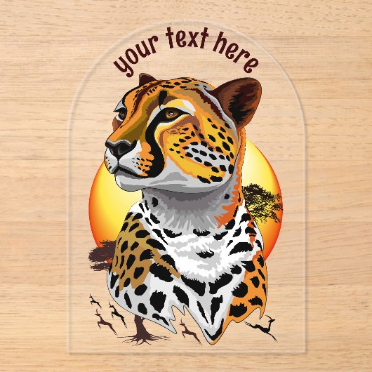 jachtluipaard acryl uitnodigingen (Voorkant)