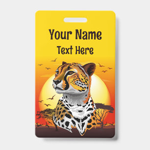 Jachtluipaard Afrikaans Katachtige Wild Dier Badge