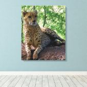 jachtluipaard canvas afdruk (Insitu (Houten vloer))