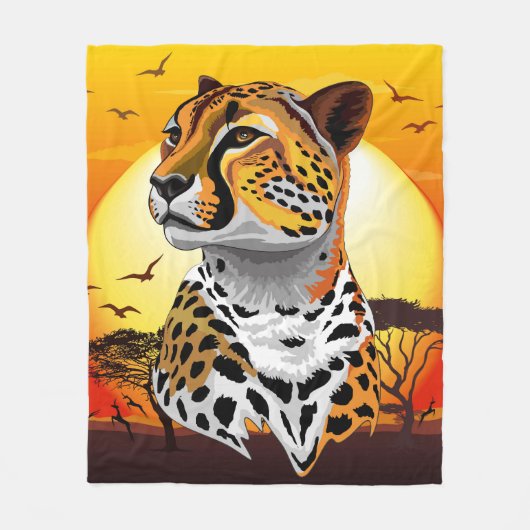 jachtluipaard fleece deken (Voorkant)