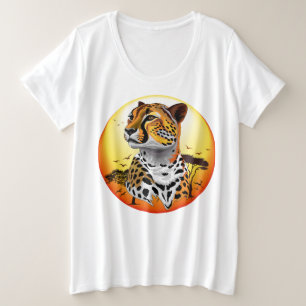 jachtluipaard grote maat t-shirt