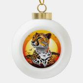 jachtluipaard keramische bal ornament (Voorkant)