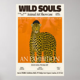 Jachtluipaard Kunstprint Vintage Londen Wilde Dier Poster