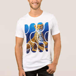 Jachtluipaard Moeder en Welp Natuurontwerp Tri-Blend Shirt