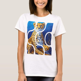 Jachtluipaard Moeder en Welp Wilde Natuur Ontwerp T-shirt