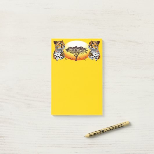 jachtluipaard post-it® notes (Op bureau)