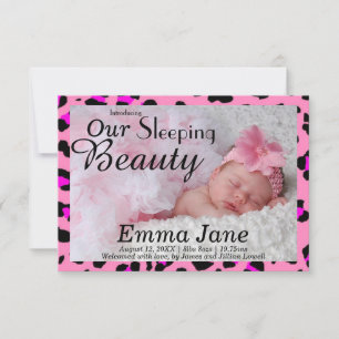 Jachtluipaard Slaapster Beauty 3x5 Geboorteaankond Aankondiging