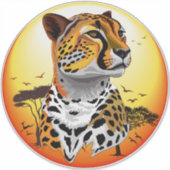 jachtluipaard sticker (Voorkant)