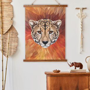 Jachtluipaard Wilde Kat Afrikaanse Safari Modern D Hangend Wandkleed