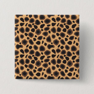 Jachtluipaardpatroon Vierkante Button 5,1 Cm