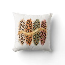 Jachtluipaardprint-werpkussen met gouden accenten