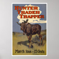 Jachtposter Eland Kunst Man Cave Vintage Pri