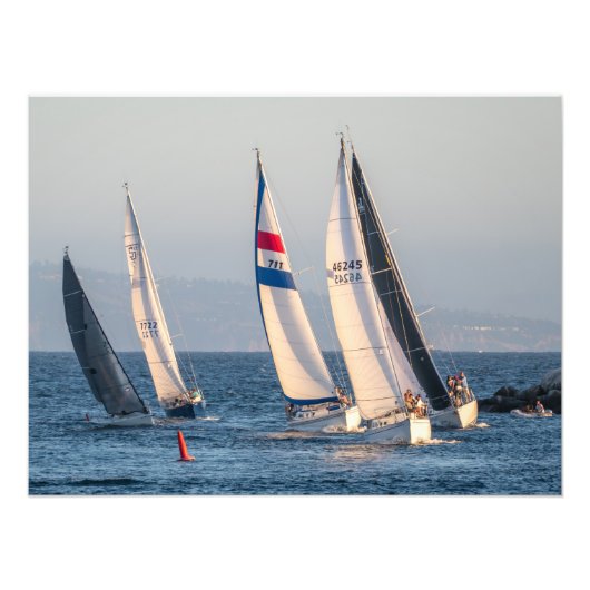 Jachtrace - Marina Del Rey, CA Foto Afdruk (Voorkant)