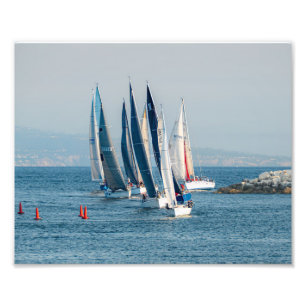 Jachtrace - Marina Del Rey, CA Foto Afdruk