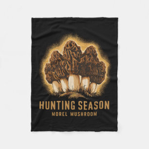 Jachtseizoen Funny Morel Mushroom Foraging Fleece Deken