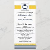 jachtstrepen, reddingsboei, nautische trouwprogram programma (Voorkant)