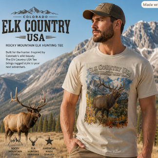 Jachttrofee Stier Rocky Mountain Elk Heren Geschen T-shirt