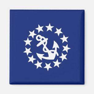 Jachtvlag Anker Sterren Symbool op Blauw Magneet