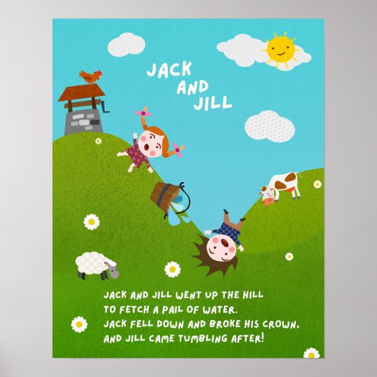 Jack and Jill Nursery Rhyme Classroom Poster (Devant)