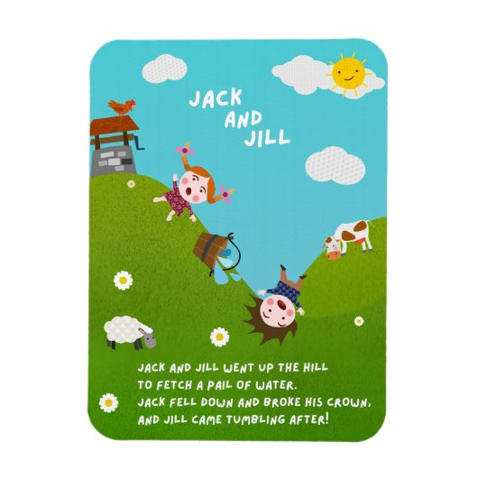 Jack and Jill Nursery Rhyme Magnet (Vertical)