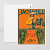 Jack and Jill Peppers  Crate Label Briefkaart (Voorkant / Achterkant)