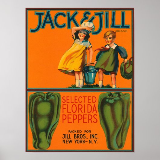 Jack and Jill Peppers  Crate Label Poster (Voorkant)