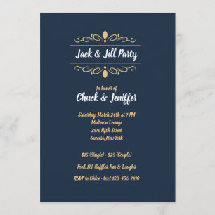 Jack and Jill Scroll Party Invitation Kaart