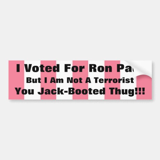 Jack Booted THug, Ron Bumpersticker (Voorkant)
