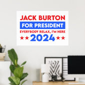 Jack Burton voor President 2024 Poster (Thuiskantoor)