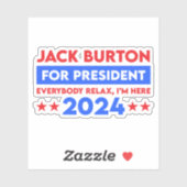 Jack Burton voor President 2024 Sticker (Vel)