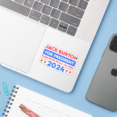 Jack Burton voor President 2024 Sticker (Laptop met iPhone)